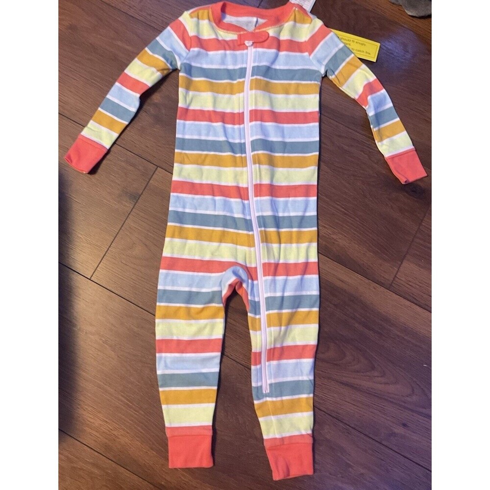 Cat & Jack Multicolor Zip Sleeper Footless 24 M NWT Top Snap
